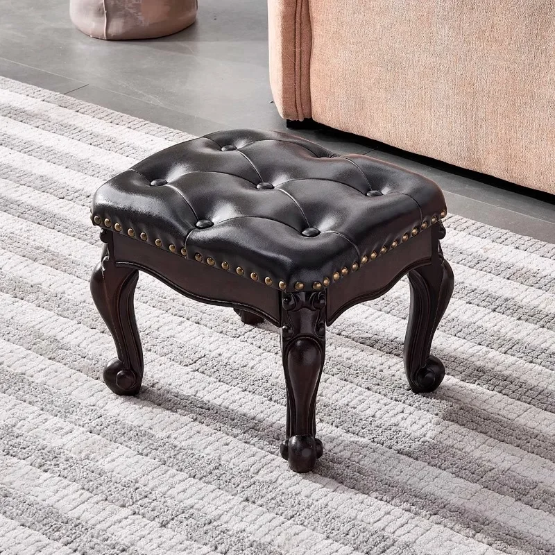 Hallway Ottomans Solid Wood Entrance Hall Ottomans Modern Portable Footstool Low Nordic Footrest Bedroom Furniture 화장대의자 벤치의자