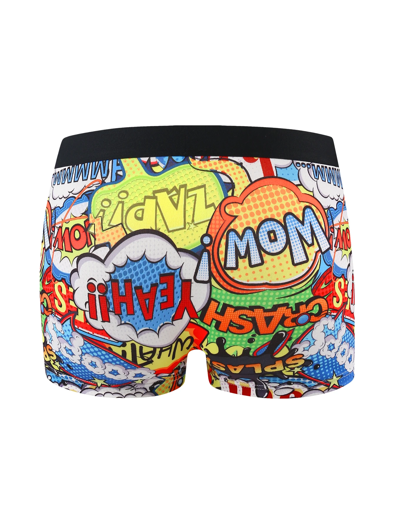 10-Pack Random American Graffiti Print Men's Boxer Shorts High Elasticity Mid-Waist Briefs Trendy Cartoon Print Skin-Friendly Co
