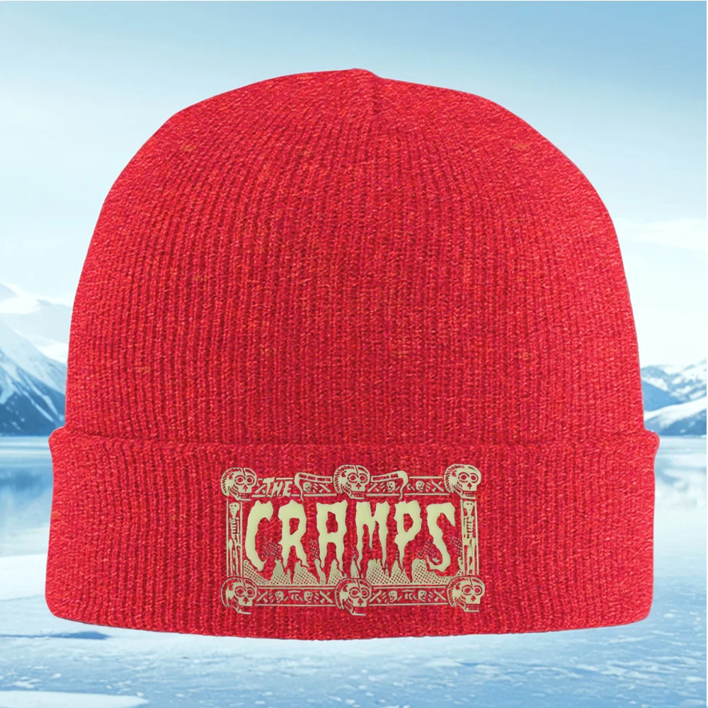 التشنجات شعار عظام الجمجمة تصميم الرجال النساء للجنسين محبوك قبعة قبعة صوفية قبعة الشتاء الحرارية الدافئة عيد الميلاد في الهواء الطلق Cyclin
