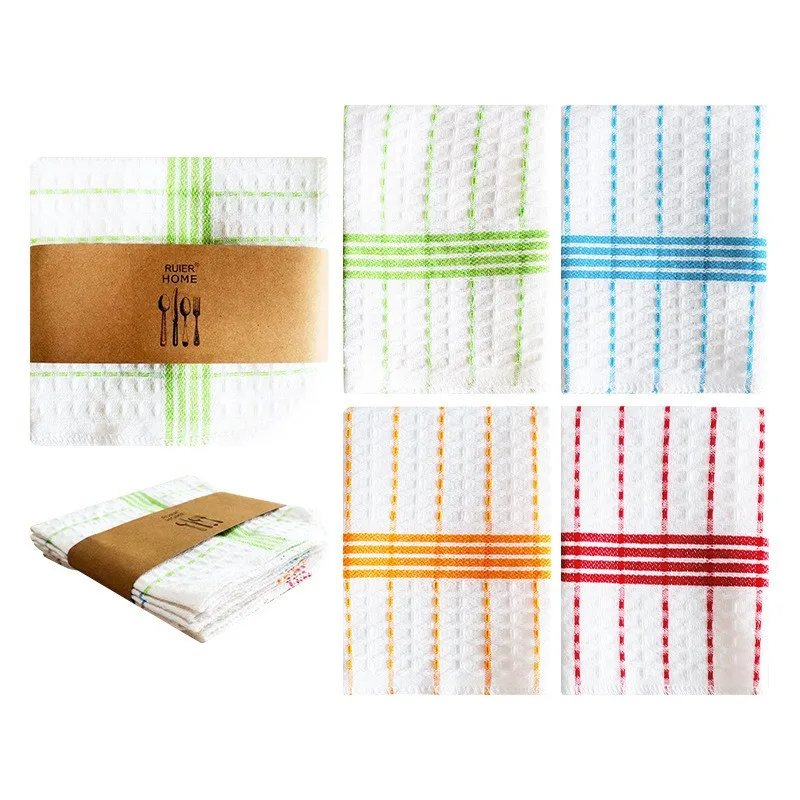 

4Pcs/set 30x30cm Square Cotton Home Kitchen Dishwasher Towels Cloth Scouring Pads Cleaning Tools