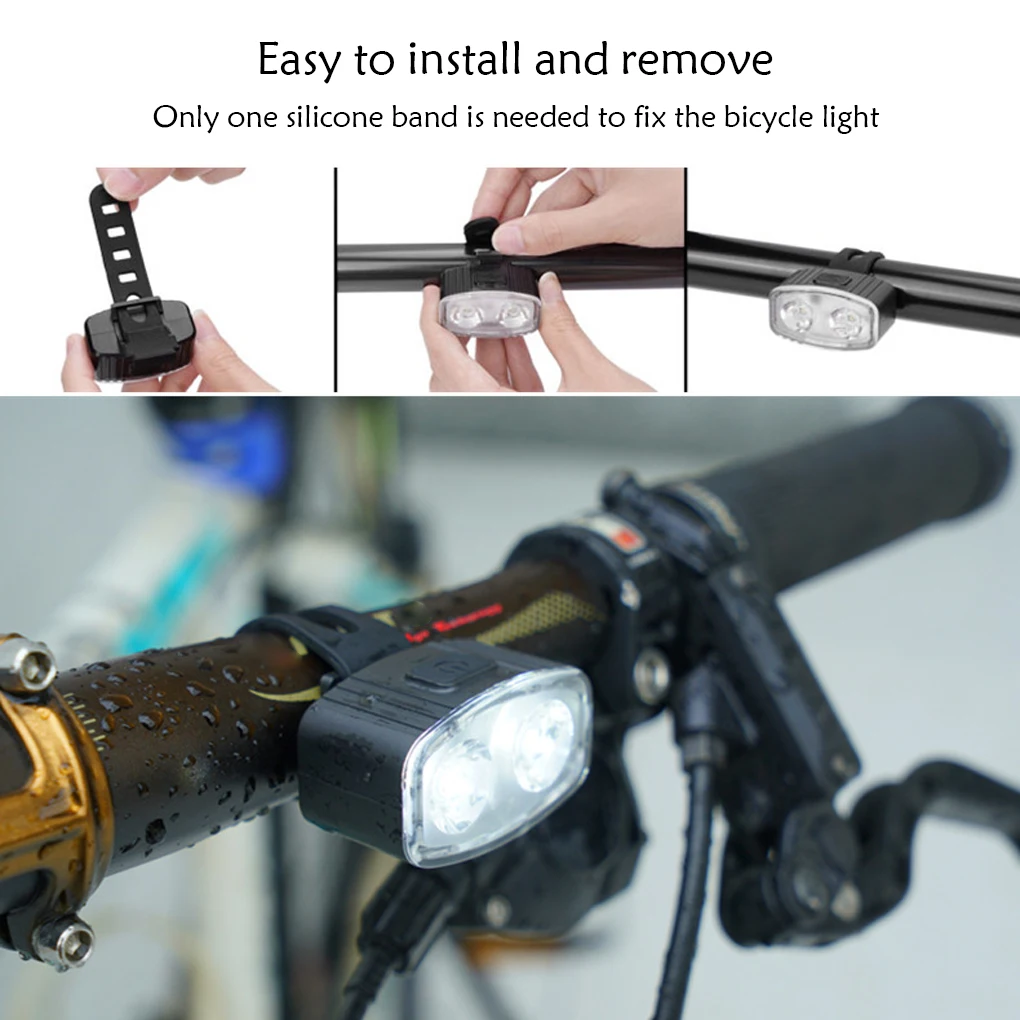 Conjunto de luzes led para bicicleta, luzes dianteiras e traseiras, carregador usb, para mtb, estrada, acessórios de ciclismo, 2 peças