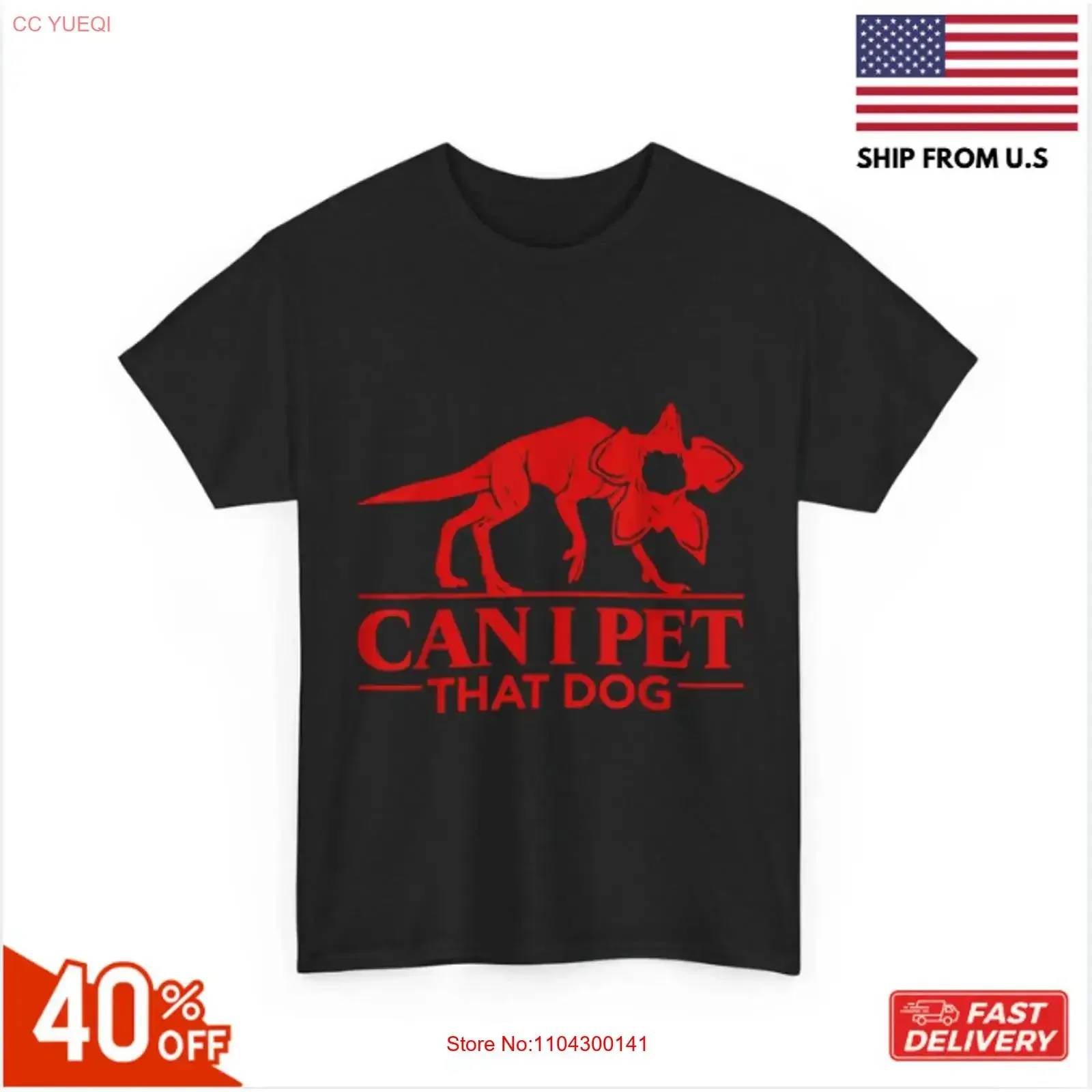 Can I Pet That Dog Demodog Stranger Meme Funny Lover T Shirt reprint sale vintage Washed Versatile Comfortable Slightly Casual