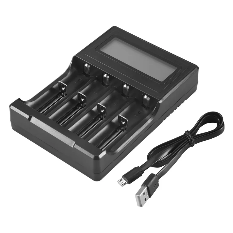 A73E-18650 Battery Charger, LCD Display Speed Batteries Charger With 4 Bay Discharge Function For Rechargeable 3.7V Li-Ion Batte