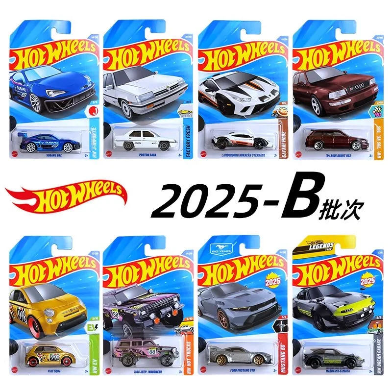 Mattel 2025b Hot Wheels 1:64 Proton Saga Mazda Mx-5 Miata Brz Fish'D & Cmip'D Fiat 500e Jeep Wagoneer Diecast Alloy Car Model