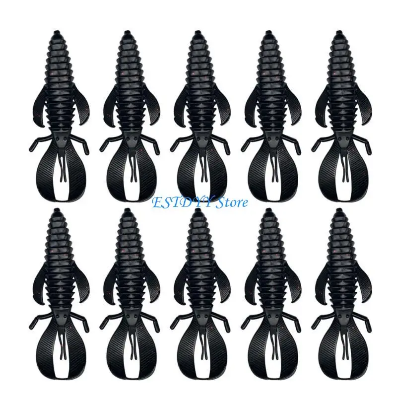 G6DE 10Pieces Soft Wacky Lures Worms Baits Plastic Fish Lures Worms Drop Short Worms