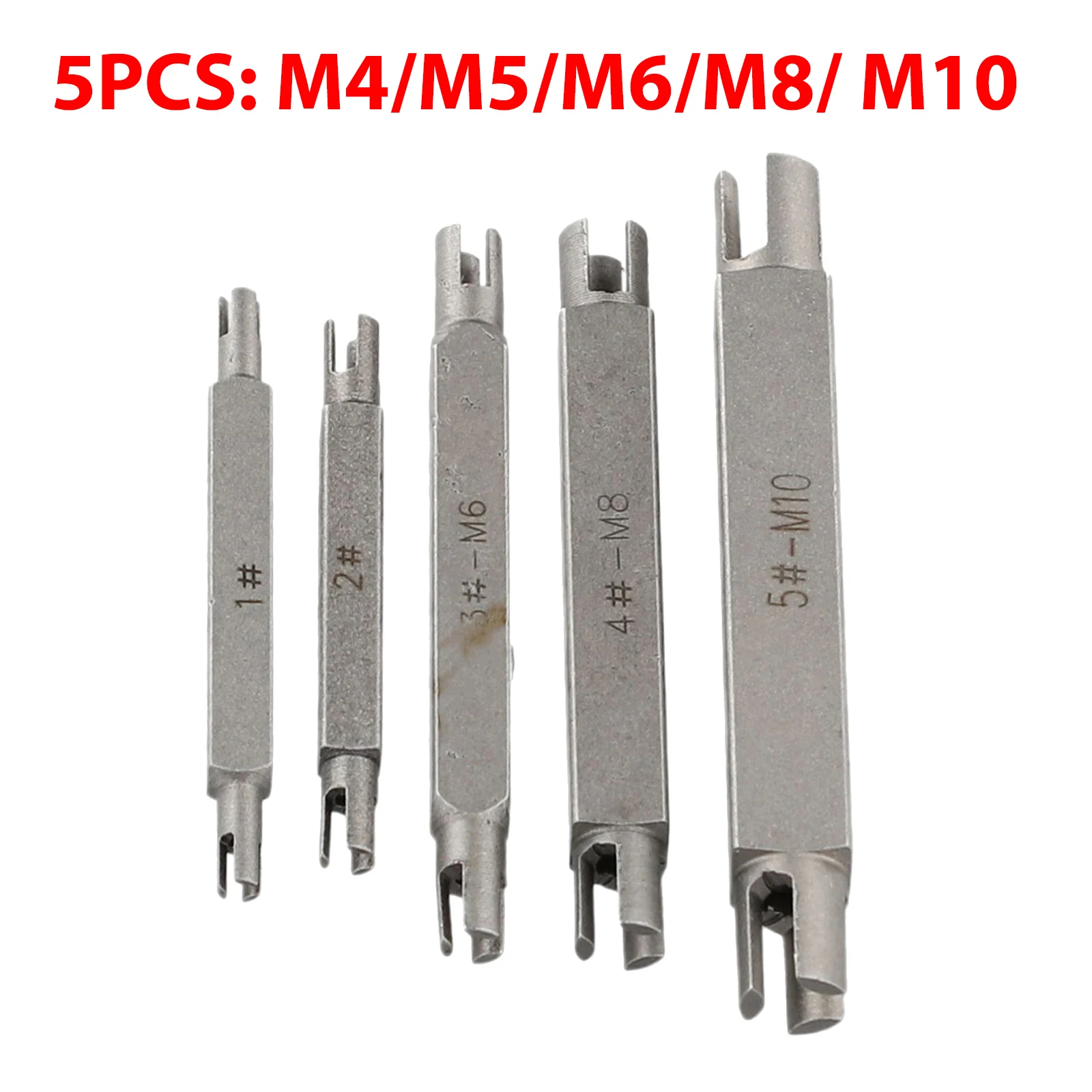 M10 Screw Tap Extractor Set  5PCS Broken Head Taps  Dual Ended for Efficient Use  Premium Alloy Steel Construction