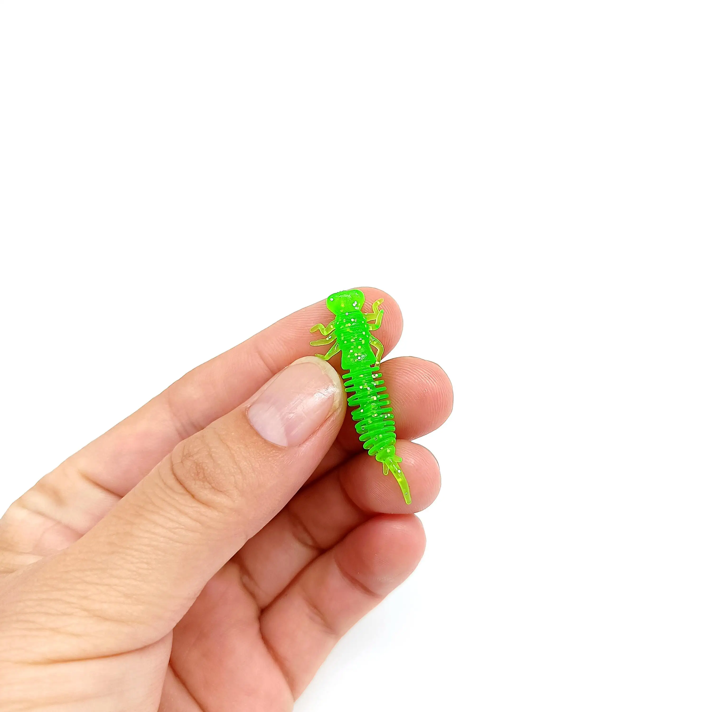DUODUOYU 10PCS TPE Mini Weiche Angelköder 0,4g/40mm Künstliche Wurm Silikon Bass Jigging Köder Bionic Köder Libelle Larve – Detail 3