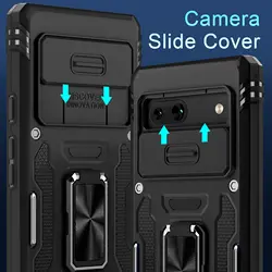 KJKJ Military Grade Protection Cover With Slide Camera Cover For Google Pixel 7 7Pro 7A Google Pixel 8 8Pro Case