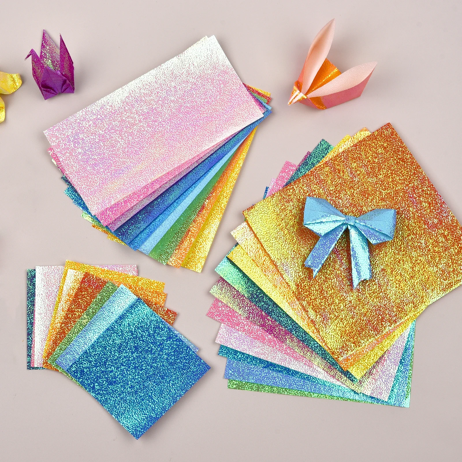 50 vellen enkelzijdig glinsterend origami-papier gemengd glanzende kleur vierkant vouwpapier scrapbooking decor doe-het-zelf accessoires