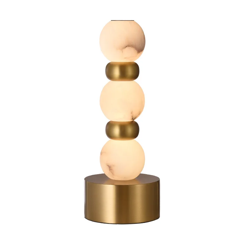 

High-end luxury natural marble table lamp imported from Spain