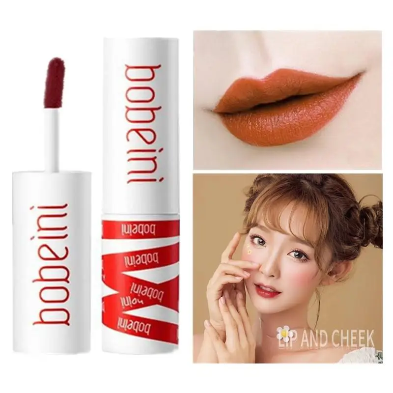 【WHB】 Lucidalabbra e fard opaco in velluto a doppio uso in 8 colori, impermeabile, a lunga durata, liscio, marrone nude, stile coreano, regalo per le vacanze