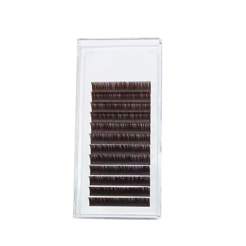 5PCS Black/Brown Double Tip Flat Lash Extensions Single Stroke Airy Soft Natural Baby Eyelashes