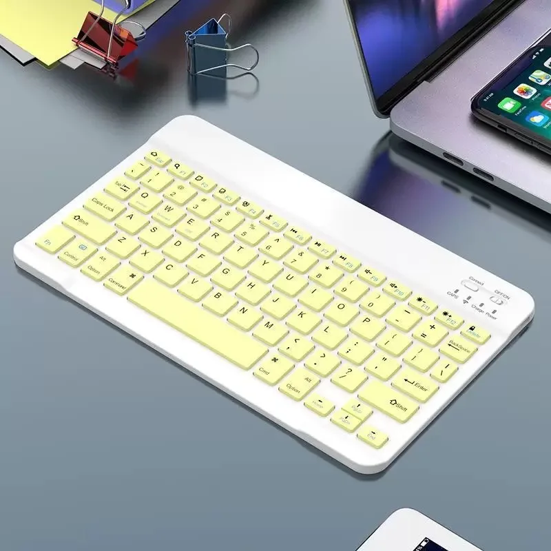 Colorful Silent Wireless Bluetooth Keyboard Rechargeable Ultra‑Thin Office Keyboard Long Standby Time For Tablet Phone Laptop
