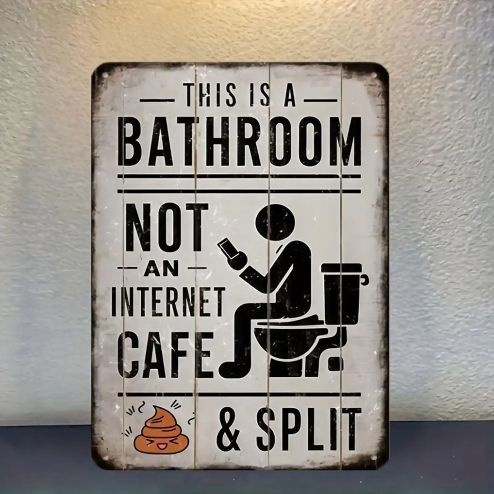 Funny Bathroom Signs Rust Resistant Metal Toilet Decoration Funny Sarcastic Bathroom Toilet Decor Sign for Bath House Home