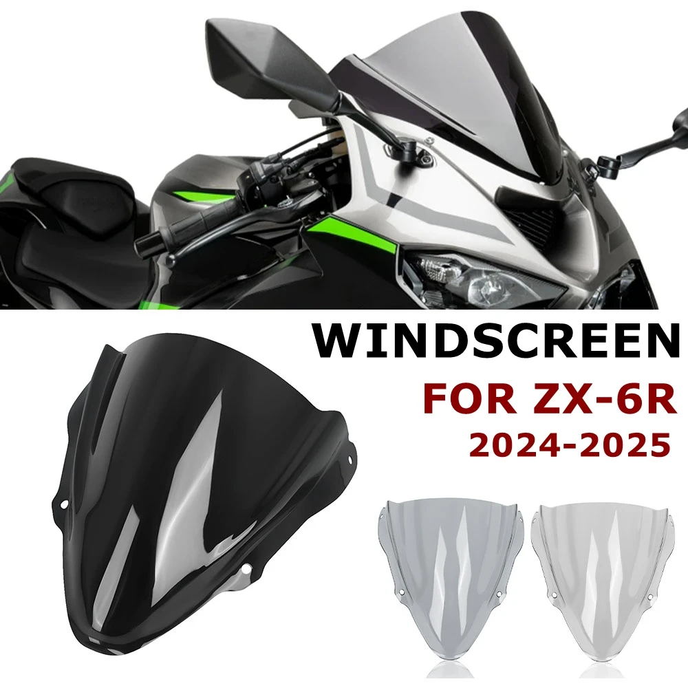 

Для Kawasaki NINJA ZX6R ZX-6R ZX 6R 2024 2025 лобовое стекло мотоцикла, двойной пузырьковый ветровой экран, дефлектор ветра