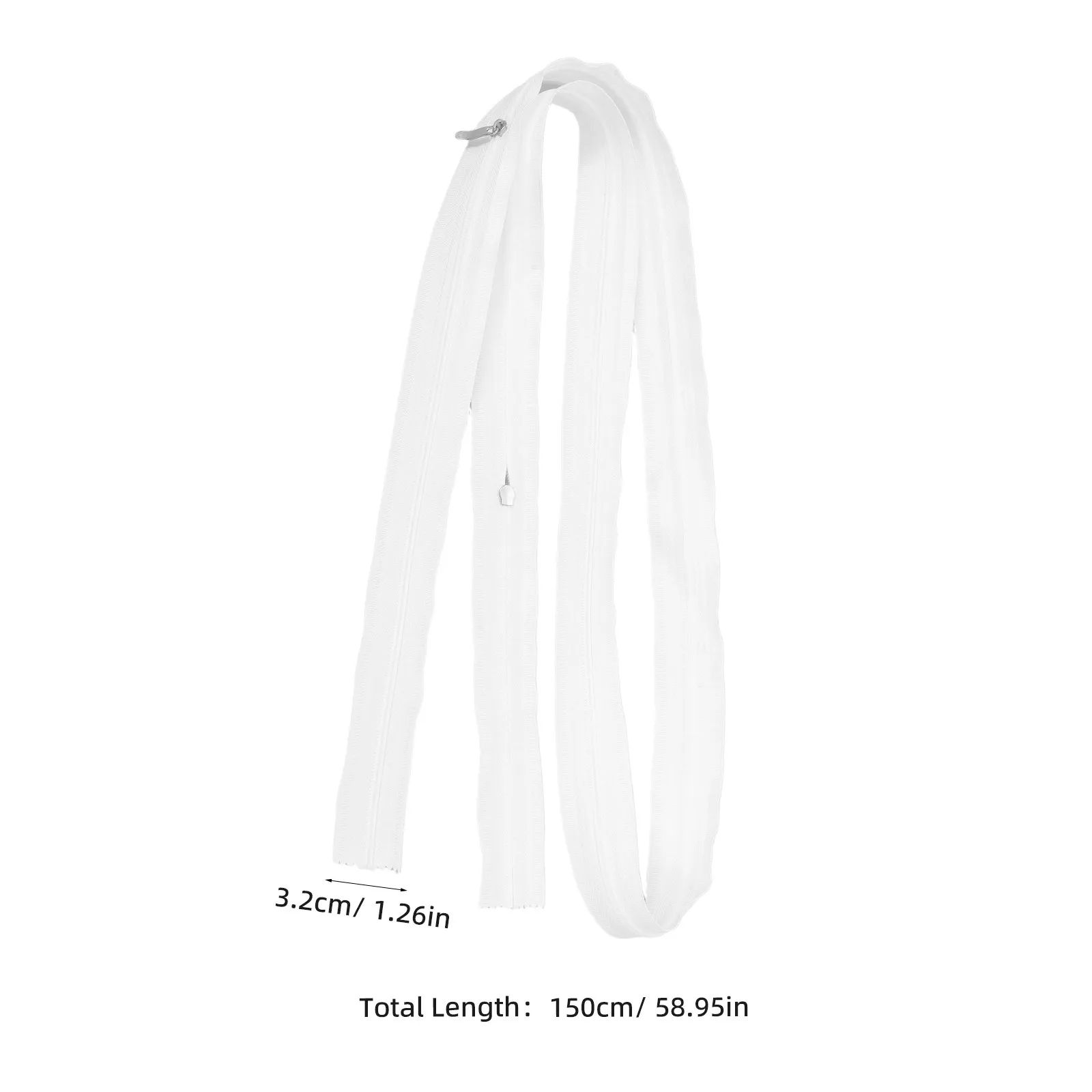 10Pcs Two-Way Separating Zipper 1.3in X 59In for Bed Sheets Double Zipper Closure Easy Sheet Replacement Dust Barrier Stylish