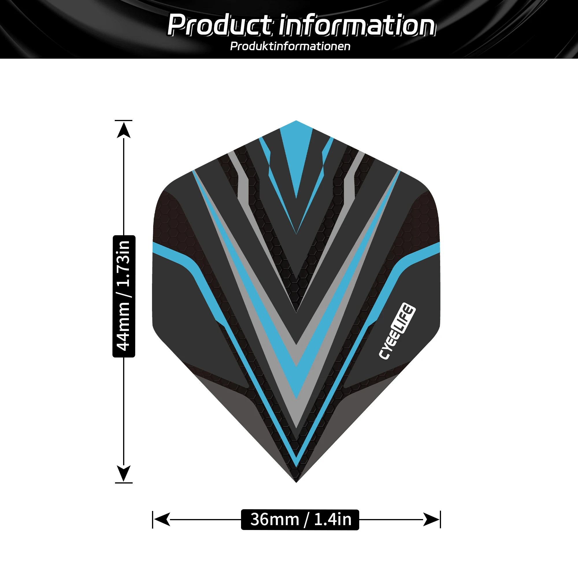CyeeLife 15PCS Standard Dart Flights Nice Darts Flight Dardos Feather Outdoor Wing Tail Pattern