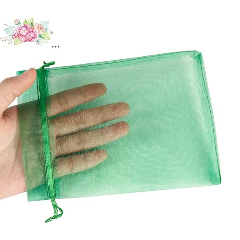 100 Pieces Of Pearl Yarn Bags, Organza Bags, Christmas Candy Gift Bags, Green 15 X 20Cm