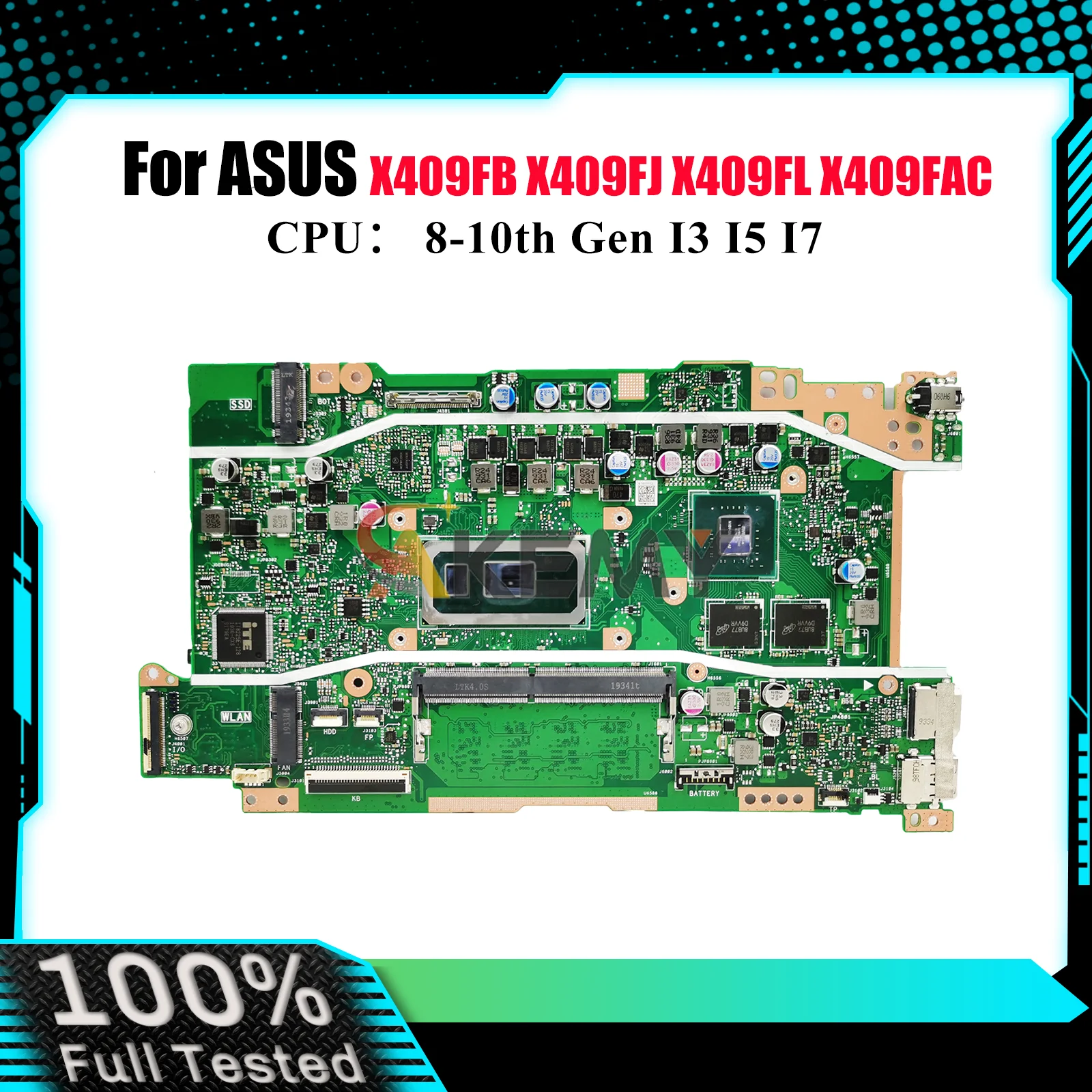 

X409FB Материнская плата для ноутбука ASUS X409FL A409F F409F Y4200F X409F X409FJ X409FAC Материнская плата с процессором I3 I5 I7 100% ОК тесто