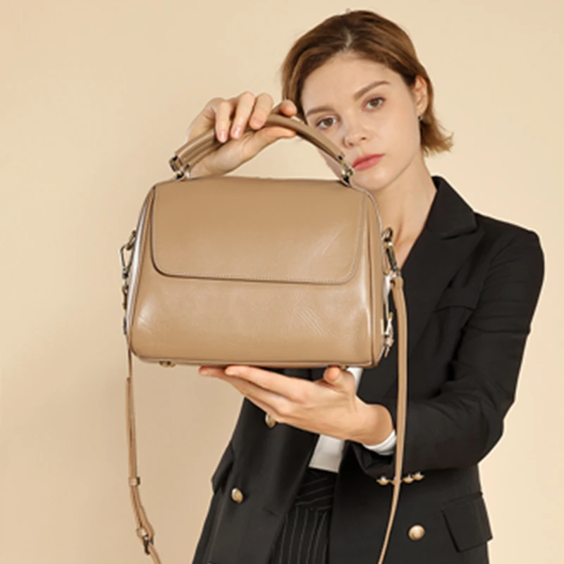 

Burminsa из натуральной яловой кожи, Boston Tote, сумки для женщин, 2024, роскошные дизайнерские сумки с подушками, рабочие женские сумки через плечо