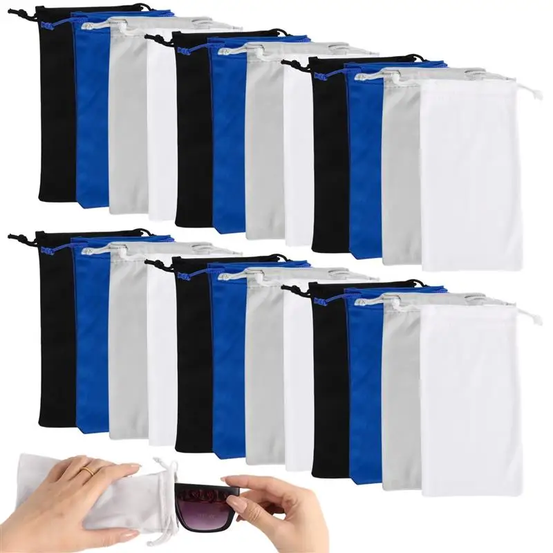 

100Pcs/Set Microfiber Sunglasses Pouches Soft Glasses Case Bags With Drawstrings Scratch-Proof Microfiber Eyeglasses Pouches