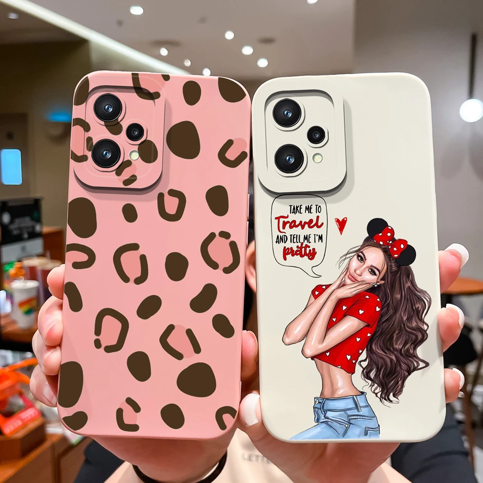 For OPPO Realme 9 Pro + 5G Case Cute Sweet Girls Cartoon Matte Liquid Silicone Shell For Realme9 Pro Plus 5G Prevalent Funda