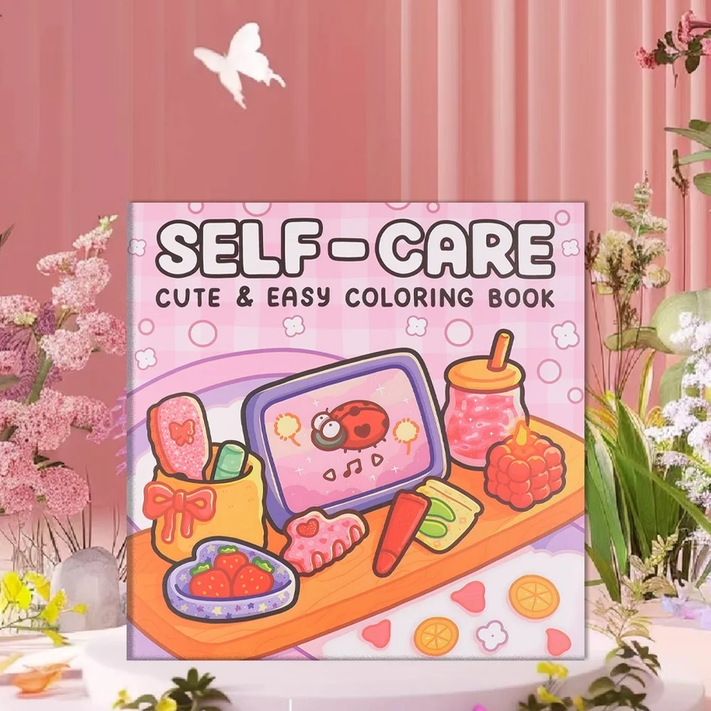 

1pc fashion beauty coloring book, cute cartoon stick figure design, very suitable for relaxation, can be given as a small gift