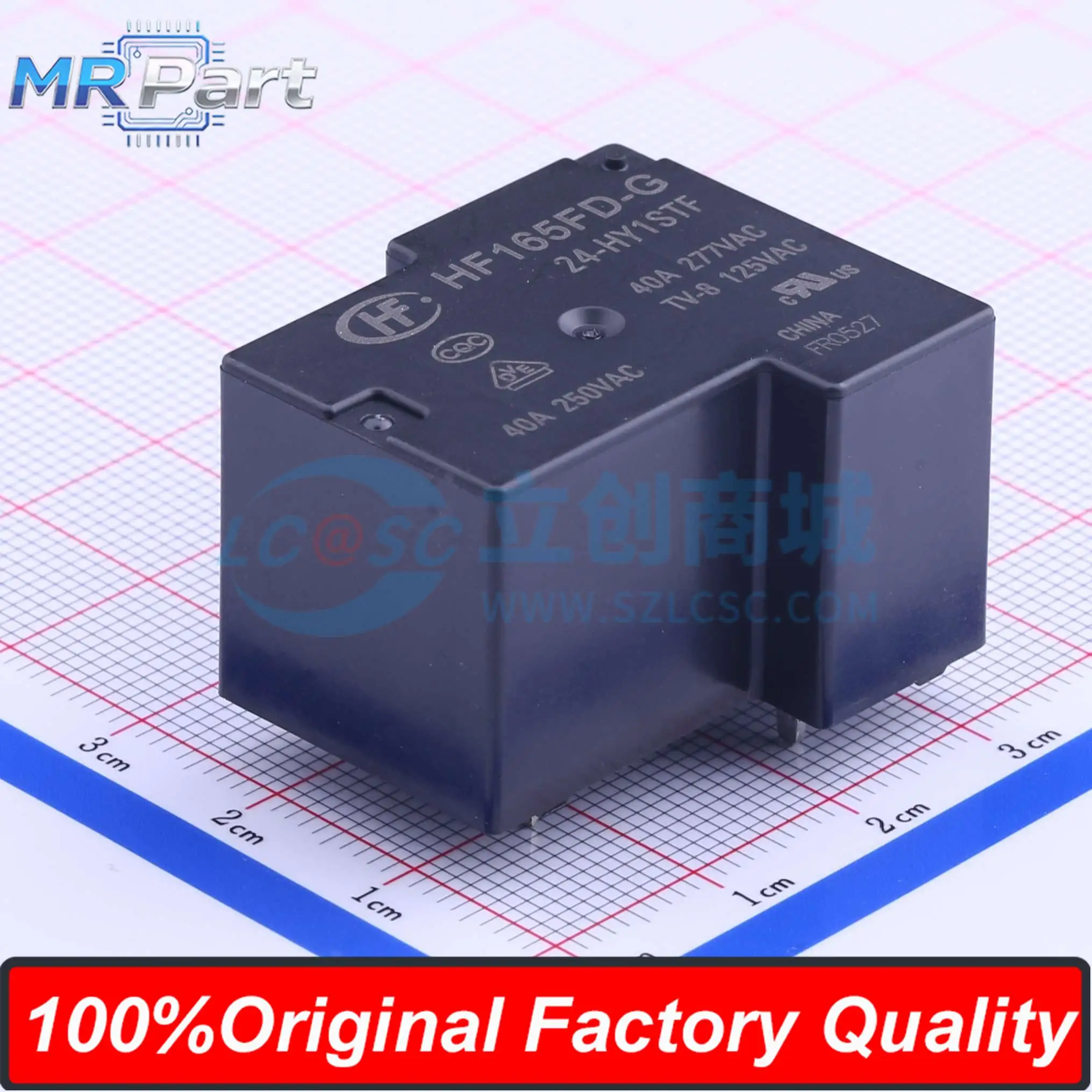5Pieces HF165FD-G/24-HY1STF 24VDC 12VDC High Power Relay 40A 277VAC One Set Normally Open 4 Pins HF165FD-G/12-HY1STF