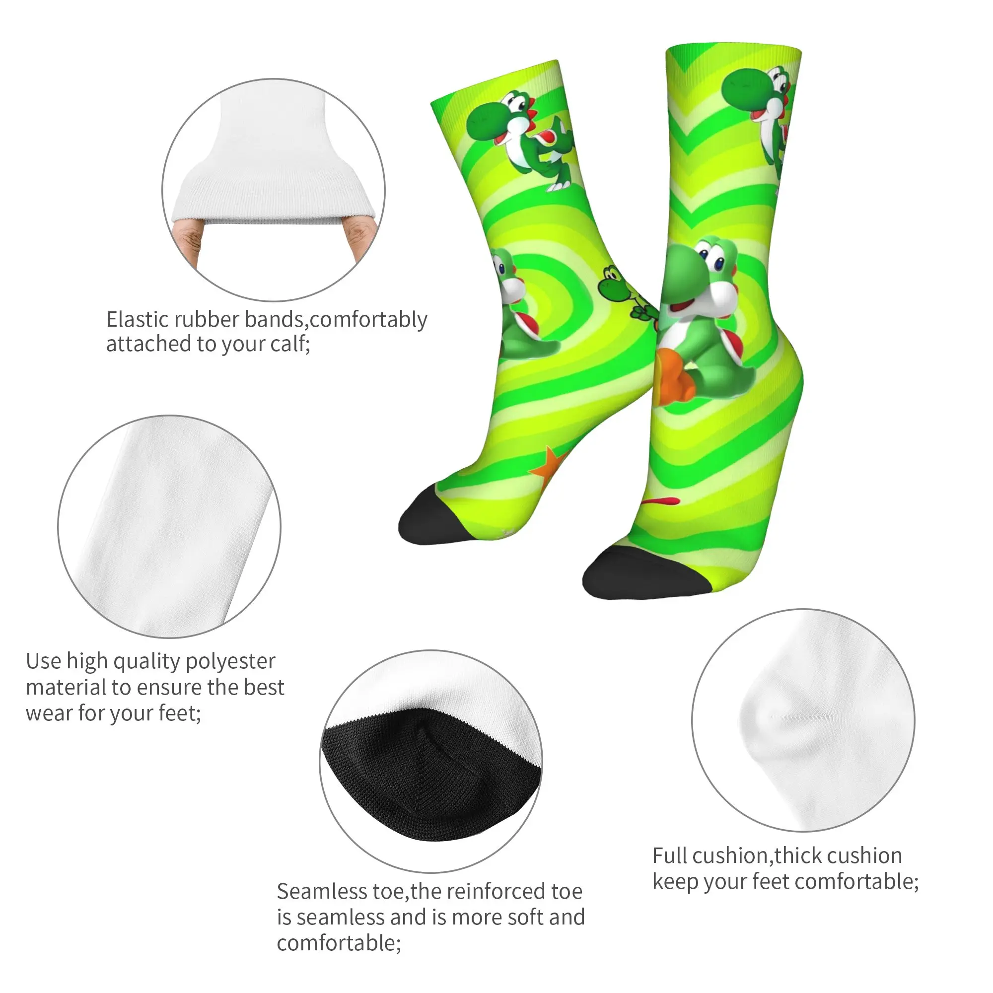 Yoshi jeu Marios chaussettes hommes femmes Polyester chaussettes décontractées nouveauté printemps été automne hiver moyen Tube chaussettes cadeaux