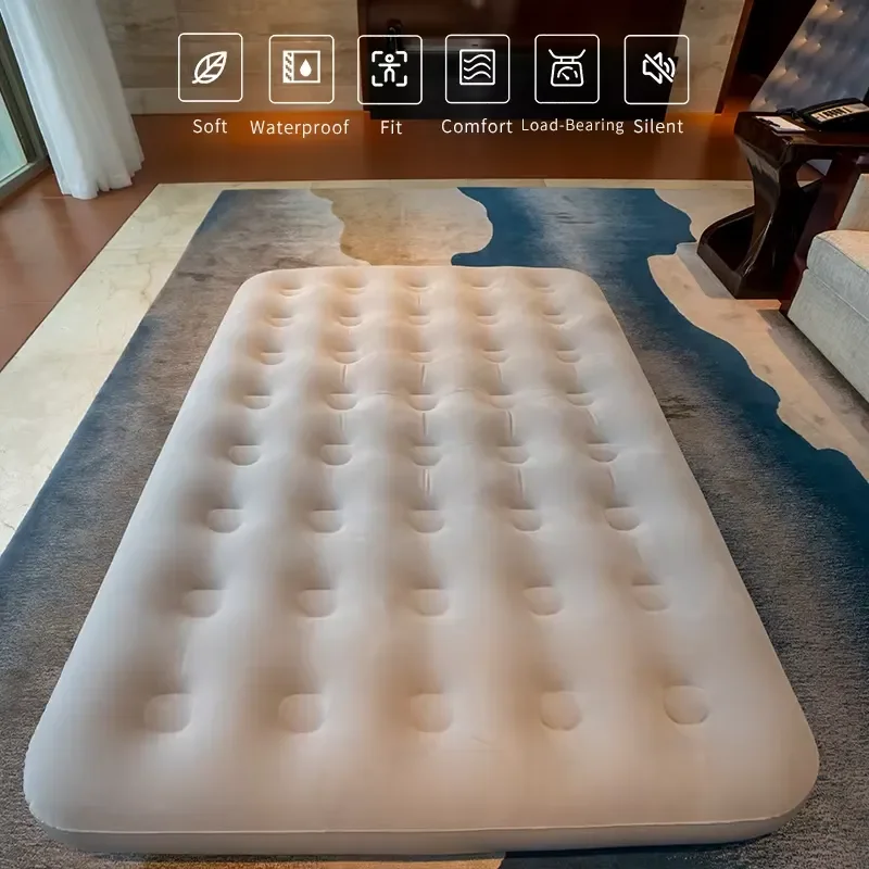 Recommended Products 40 Holes Portable Foldable Inflatable Mattress Bed with Blow Pump Plush Surface for Home Furniture or