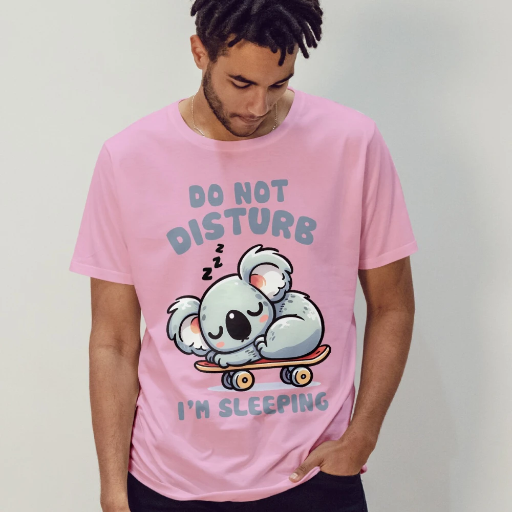 لا تزعج أنا النوم كوالا سكيت مضحك النوم تي شيرت للجنسين القطن قصير الأكمام موضة تي شيرت غير رسمي بلايز #5
