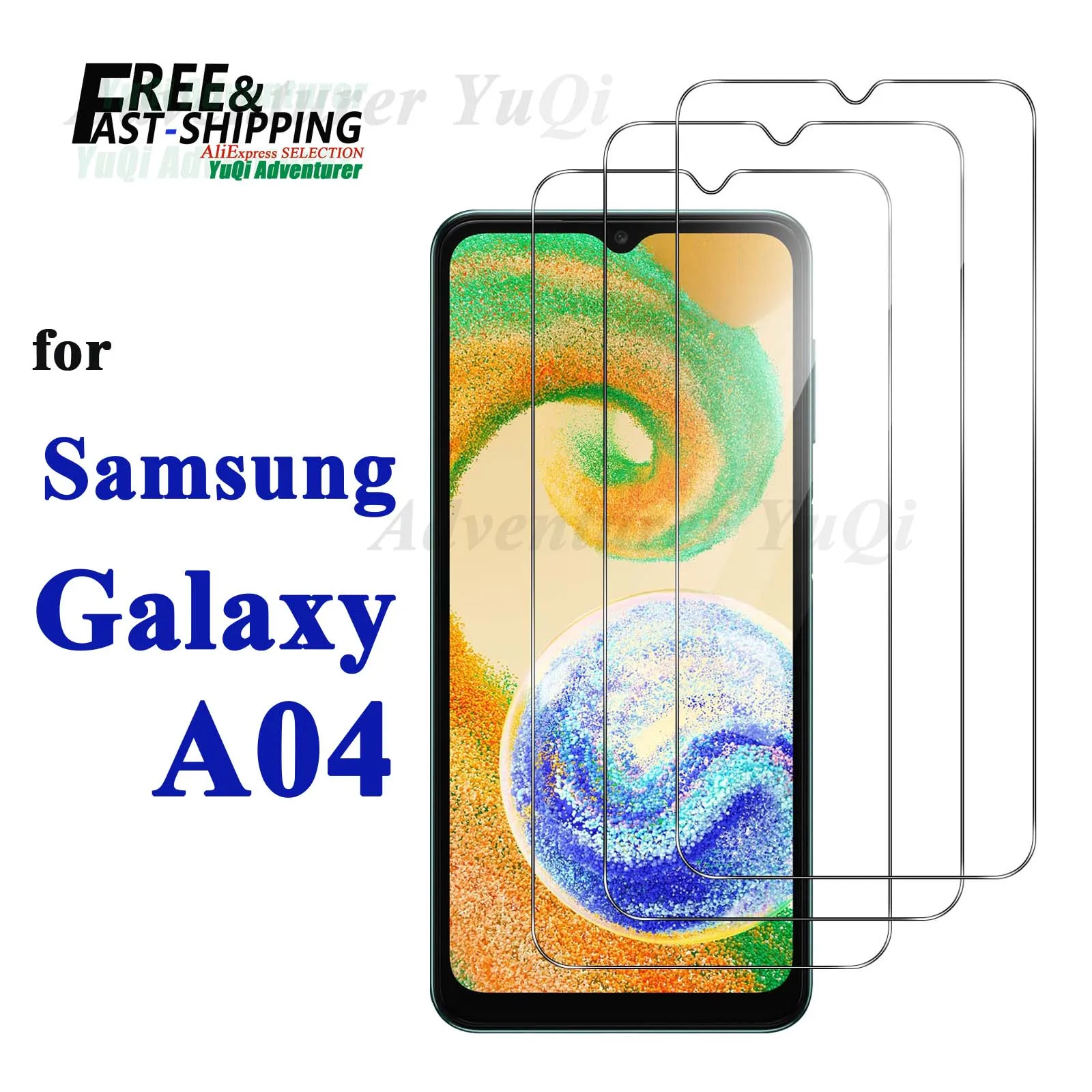 Screen Protector For Galaxy A04 Samsung Tempered Glass HD High Aluminum Crystal 9H Transparent Clear Case Friendly