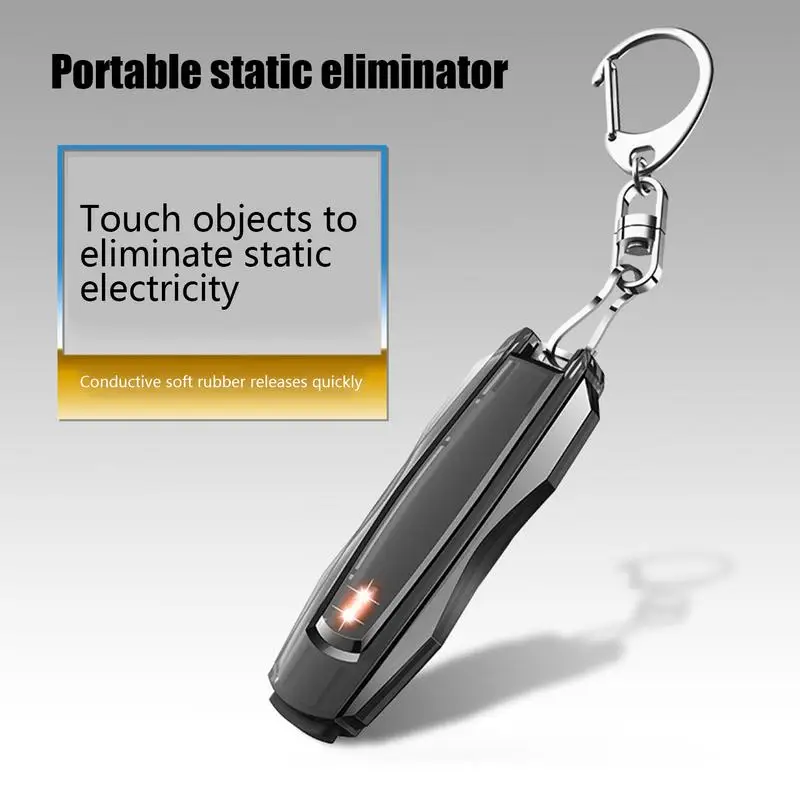 Portable Static Shock Eliminator Anti Static Key Ring Anti-Static Stick Keyring Anti-Shocking Keychain Car Interior Accessories