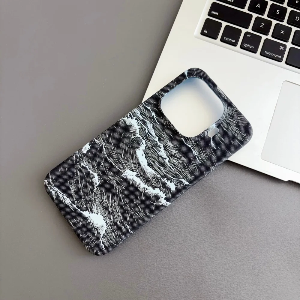 High End Carbon Fiber Kevlar Waves Magnetic Phone Case for XiaoMi 17T Pro 15T Pro Slim Frameless Wireless Charge Protect Cover