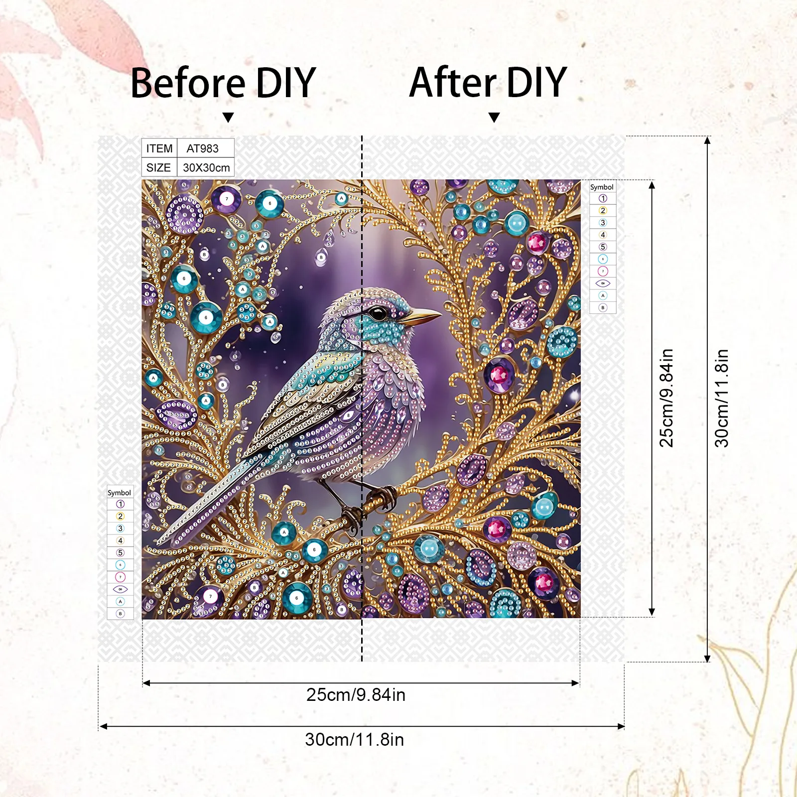 Special Shape Diamond Art Kits for Beginners and Adults,DIY Colorful birdDiamond Art Painting Kits for Home Wall Decoration Gift view 2