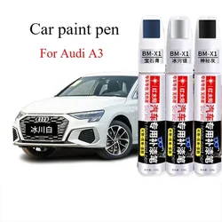 For Audi A3 car paint pen scratch repair artifact magic black original car paint Amalfi white self-spray paint