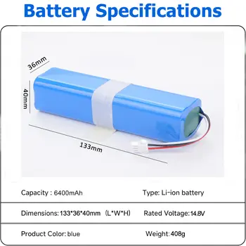 Baterie SKOWER 14,8 V do robotického vysavače pro Xiaomi Viomi S9, RoiMi Eve Plus, Neabot N2, Laresar L6 Pro, Lydsto R1, Proscenic M7, M8 8 nejlepší prodej Baterie pro Proscenic M7 Pro - №2