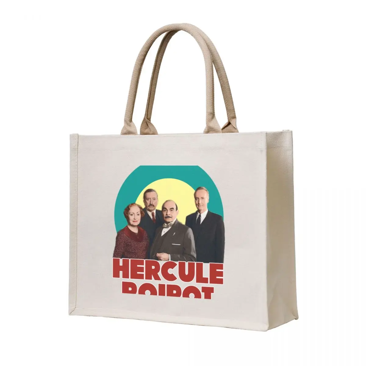 

Detective Hercule Poirot with Miss Lemon and Captain Hastings and Inspector Japp Tote Bag Gift bag Women's handbag