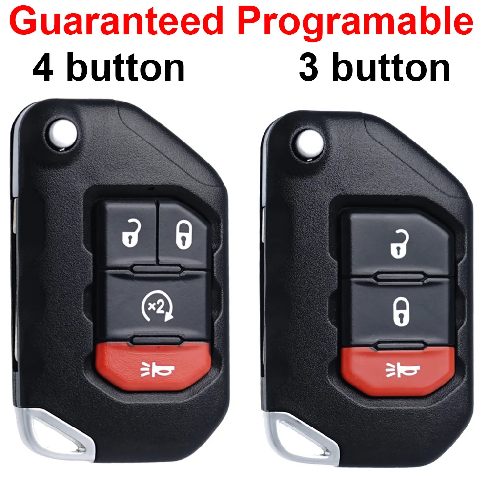 For 2018 2019 2020 2021 2022 Jeep Wrangler/2020-2022 Jeep Gladiator Remote Key Fob OHT1130261 3 4 Button