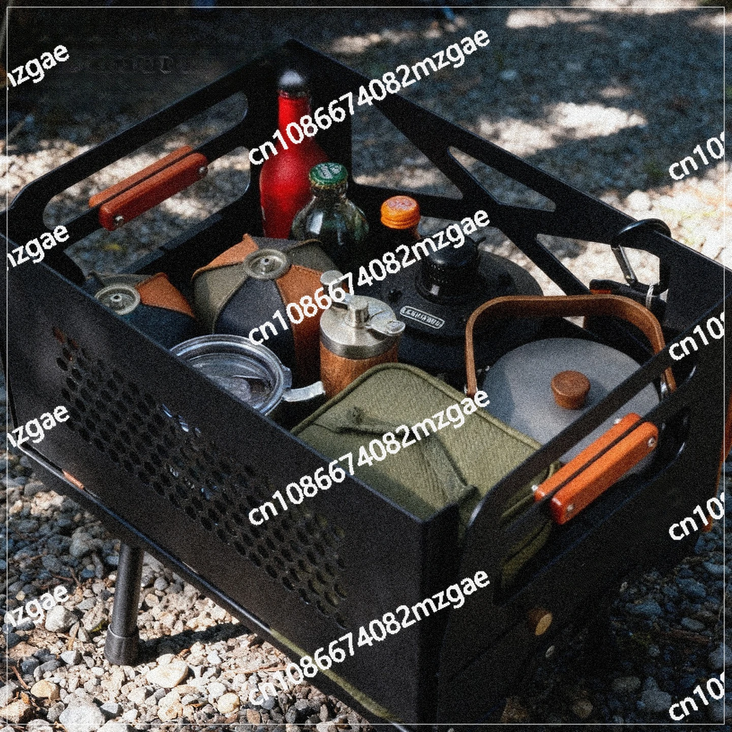 Outdoor Multifunctional Shelf 25L Camping Storage Box Portable Folding Table Large Capacity