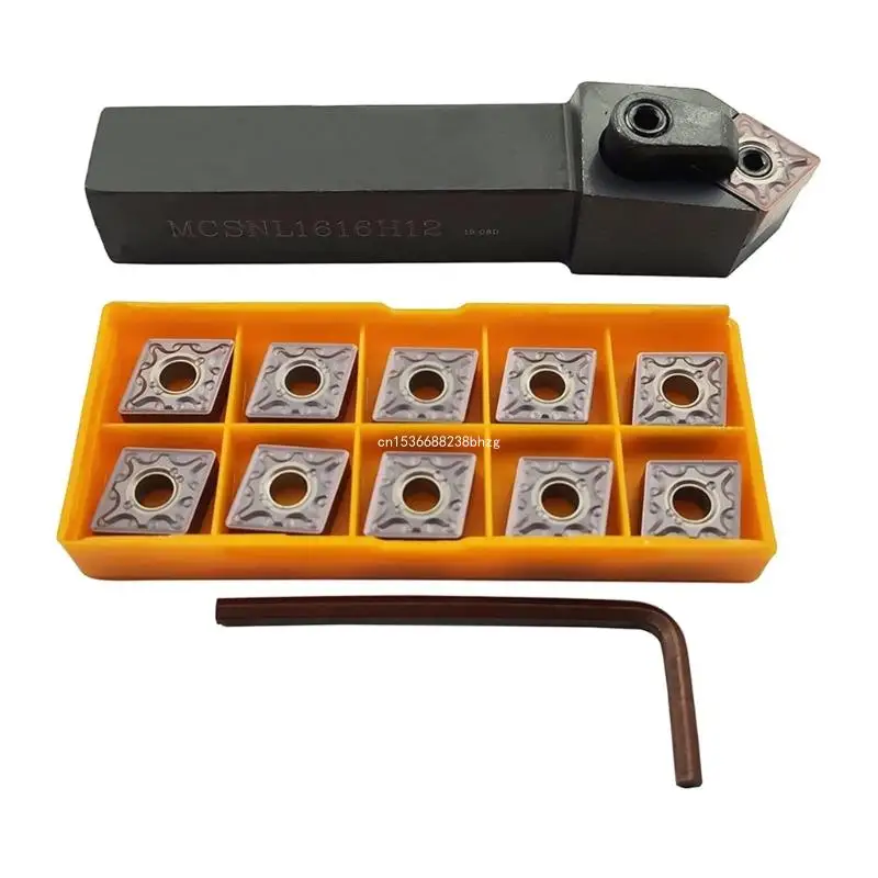 

100mm/3.9-inch Lathe Turning Tool Holder MCSNL1616H12 with 10pcs CNMG120408-MA Dropship