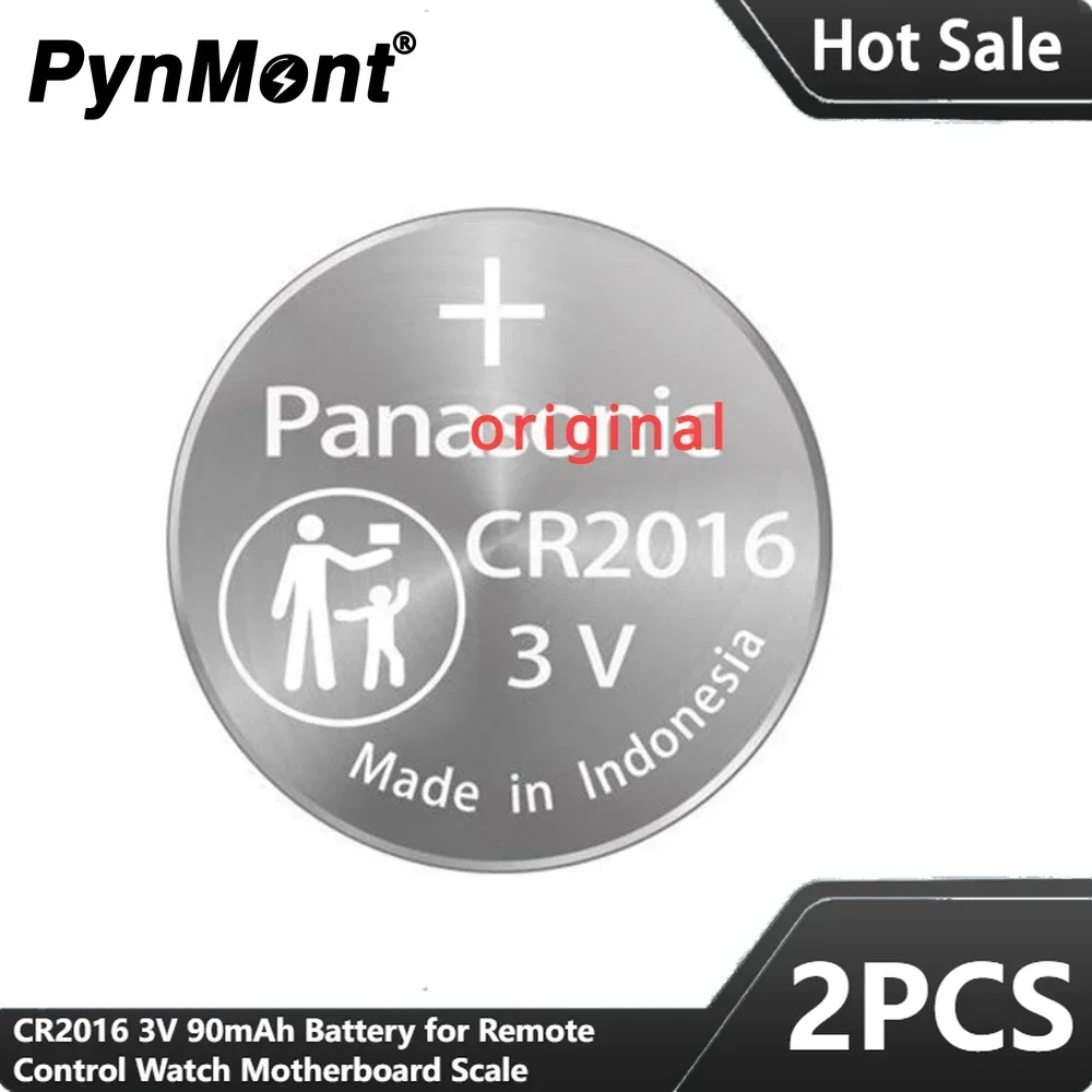 

2PCS Original for Panasonic CR2016 3V 90mAh ECR2016 Lithium Battery CR 2016 for Control Watch Motherboard Scale Button Coin Cell