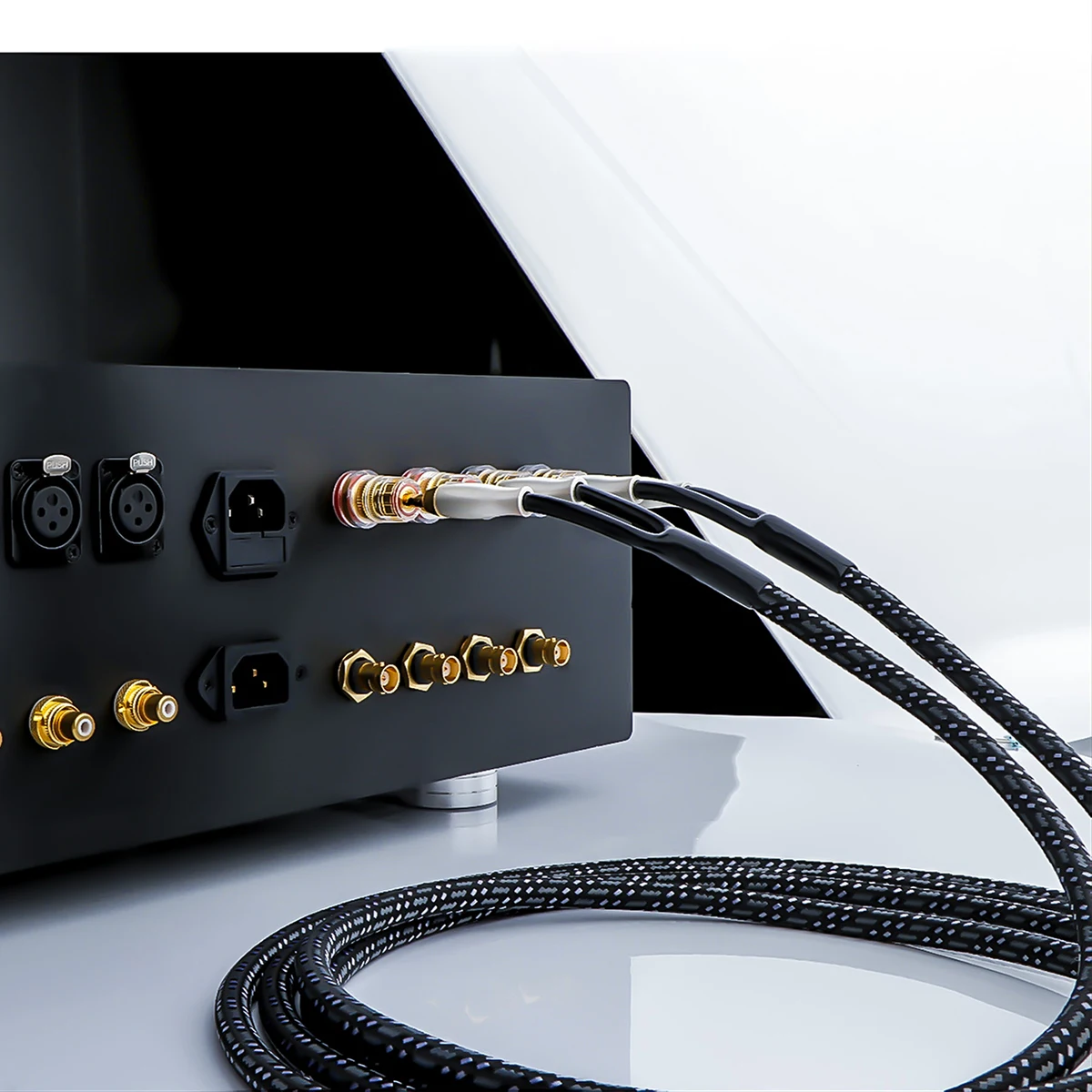 Pairhifi 14guage bfa Bananen stecker Lautsprecher kabel hifi occ versilberte Lautsprecher kabel mit Bananen steckern für HiFi-System verstärker – Detail 11