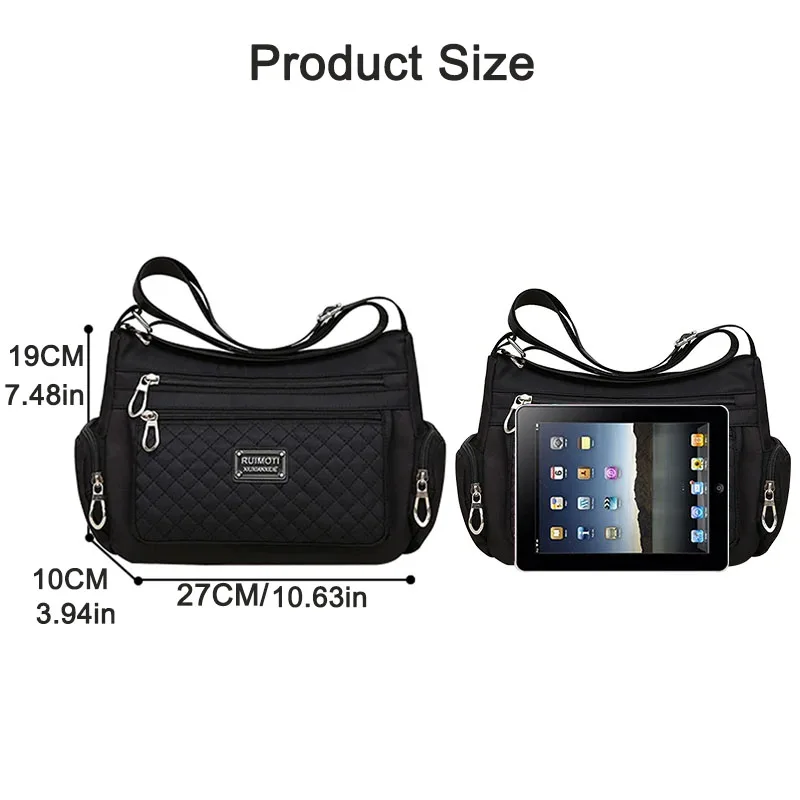 Geestock-Bolso de hombro de nailon para mujer, bandolera impermeable, informal, de gran capacidad