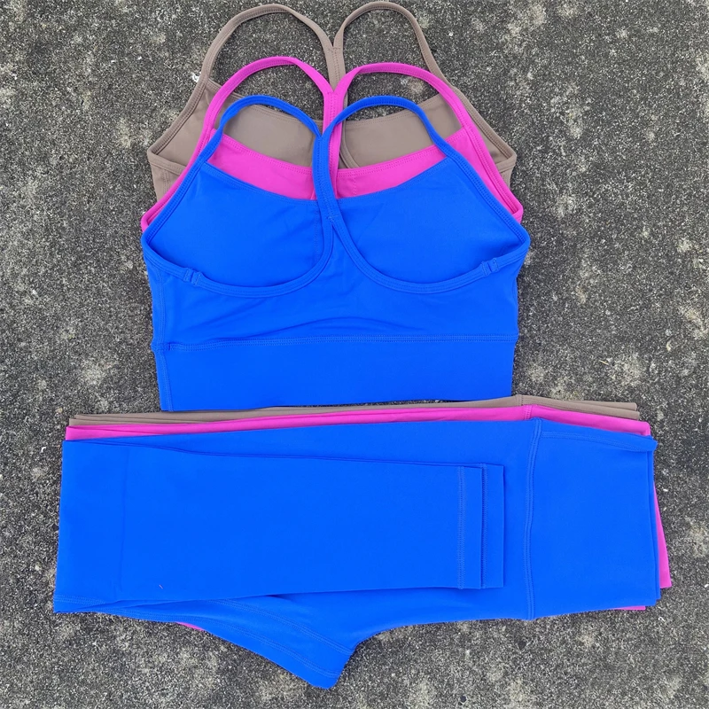 2 Peice Yoga Set Women Gym Sports Set Workout Outfit Fitness Suit Y Shape Bra Top And High Waist Leggings Running Tracksuit