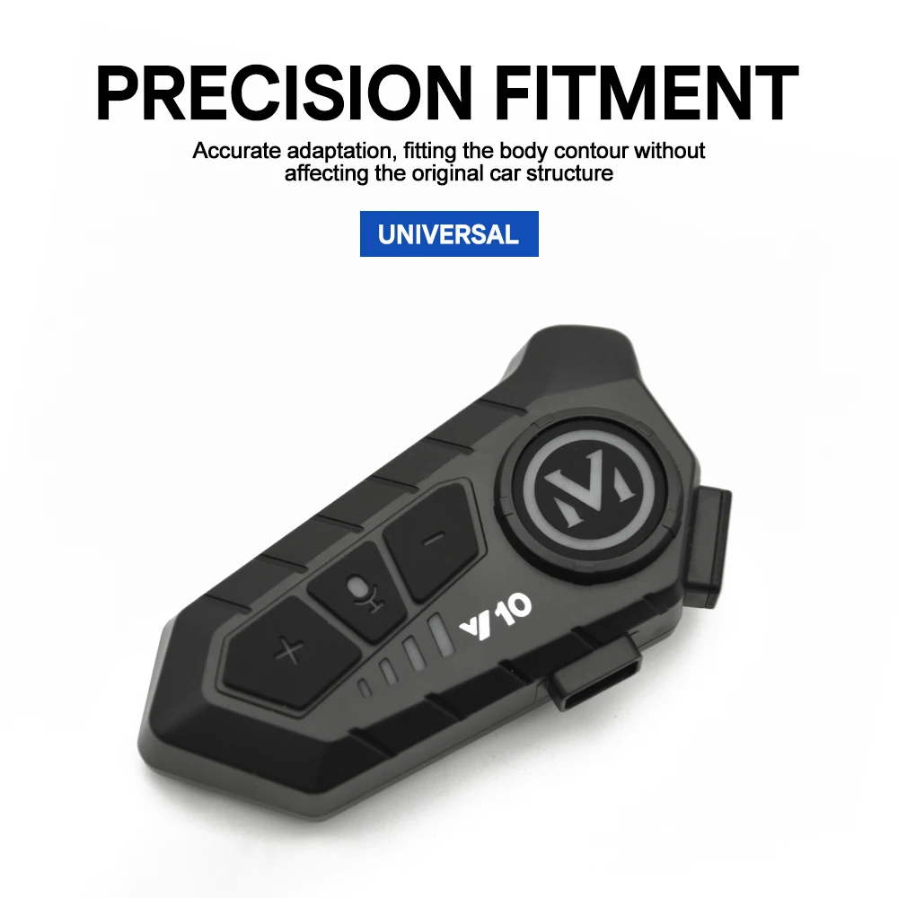 Y10 Motorcycle Helmet Bluetooth 5.3 Intercom Headset, 300M 2‑Rider, CVC+DSP, Waterproof Motorbike Interphone