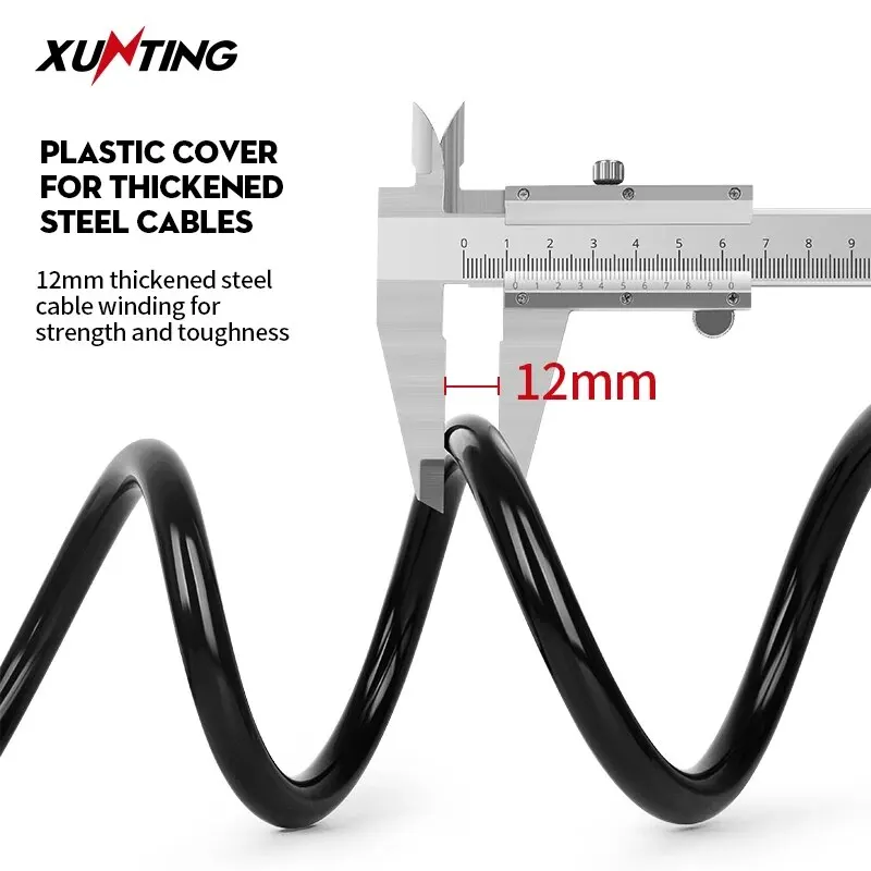 Xunting Steel Wire Metal Bicycle Safety Lock Universal Anti-Theft Bicycle Lock Motorcycle Wire Lock Safety Cable with 2 Keys