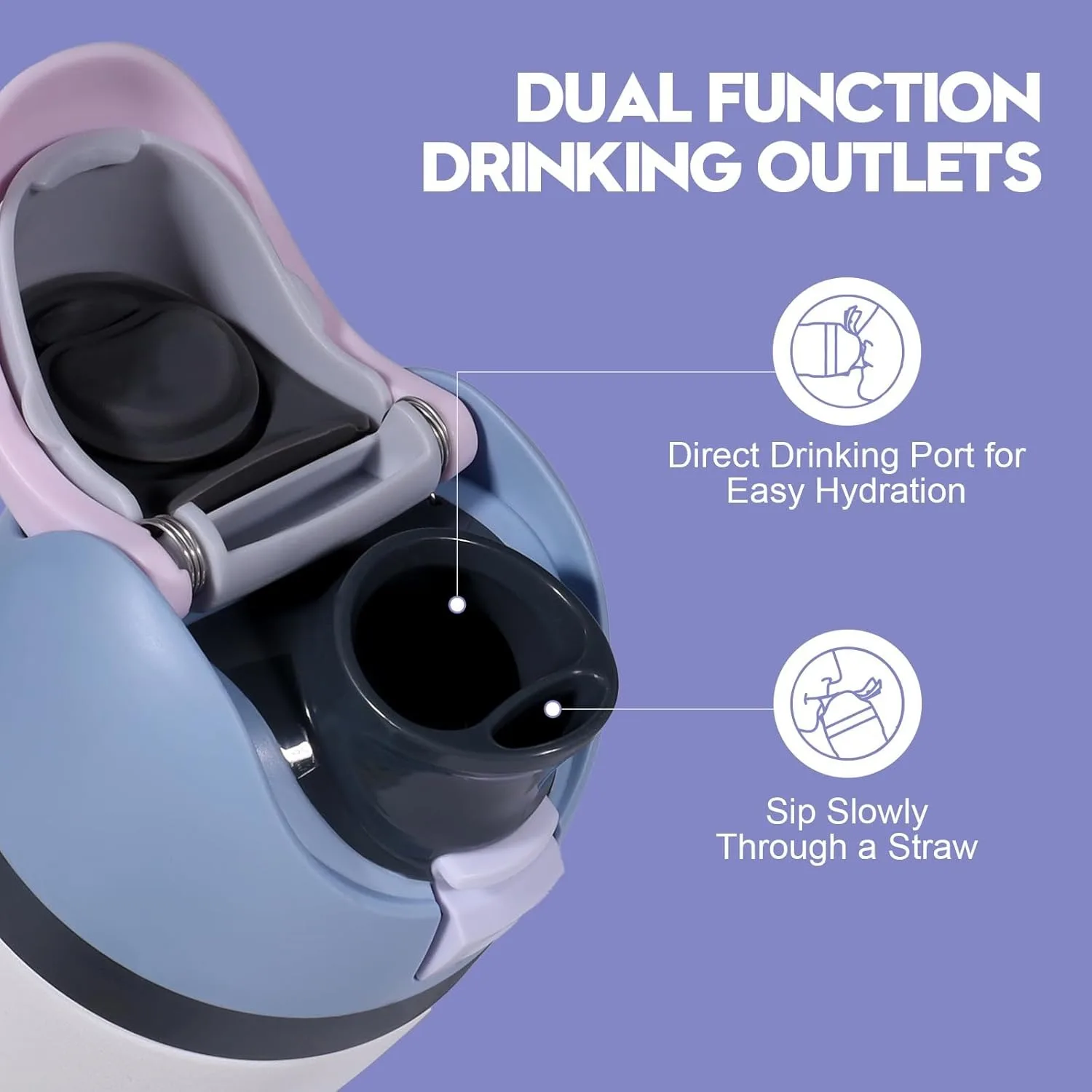 Universal Bottle Lid Replacement Leakproof Flip Top Cover Compatible with 16oz 24oz 32oz 40oz Cups for Outdoor Gym Hiking