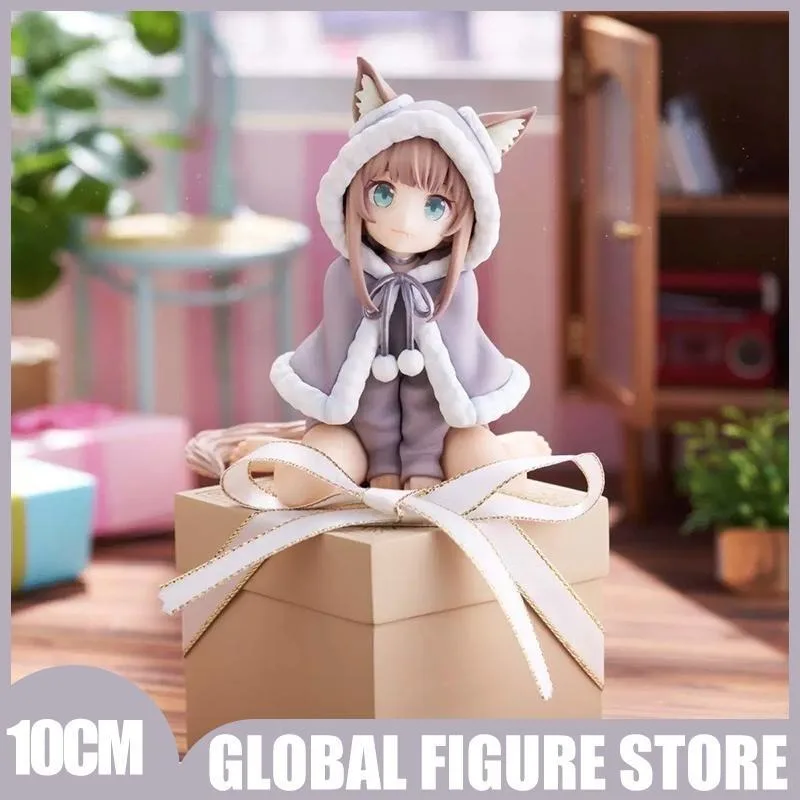 10CM Anime Uchi No Neko Ga Onnanoko De Action Figures Kinako Kawaii Girl Cute PVC Model Collections Decoration Dolls Toys Gifts