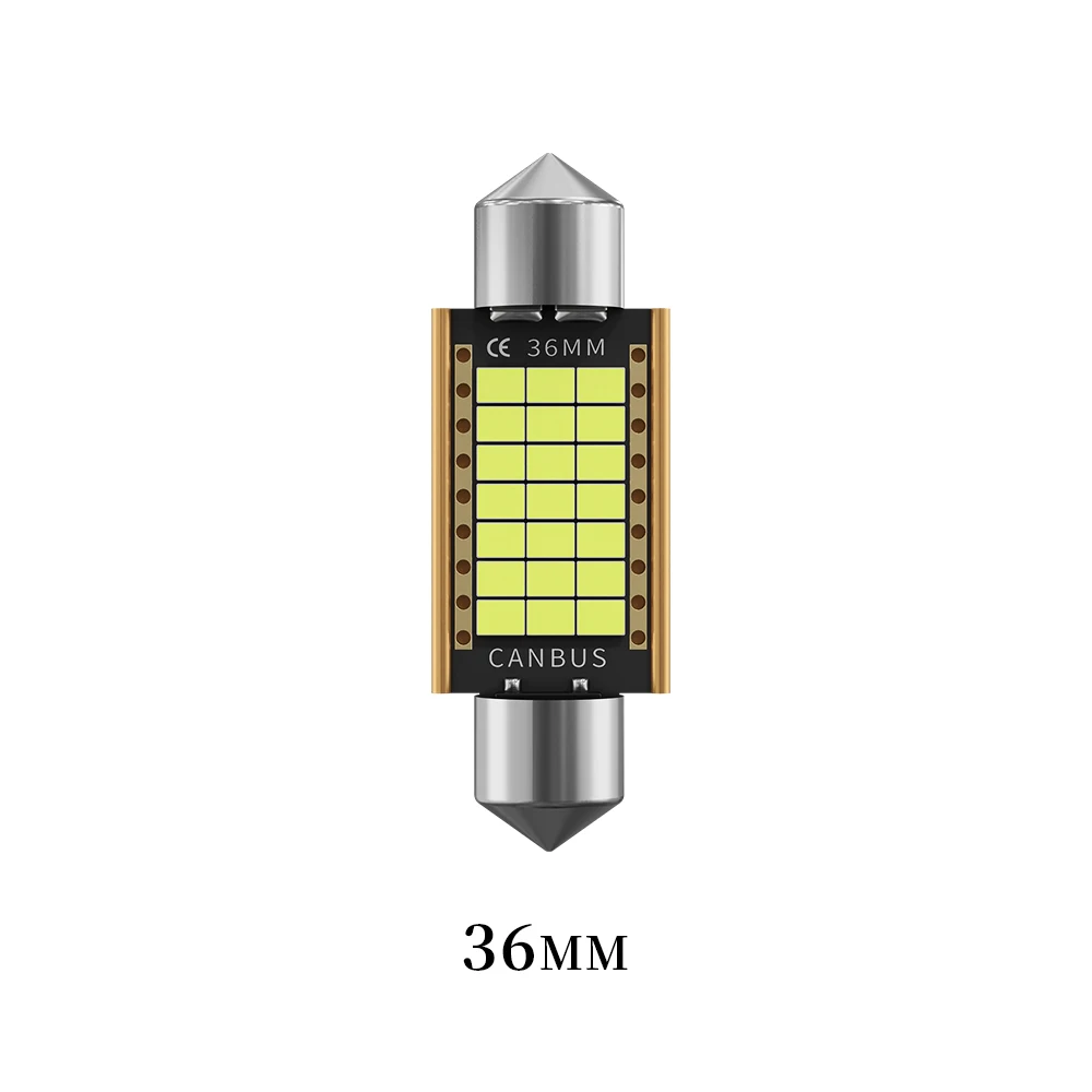 Flimmerfreie C5W C10W Soffitten-LED-Leuchte mit integriertem CANBUS-Widerstand 31mm 36mm 39mm 42mm Hohe Lumen Weiß Auto-Dachleseleuchte